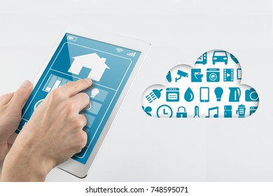 Tablet controlling devices through cloud