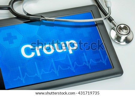 Tablet with the diagnosis Croup on the display