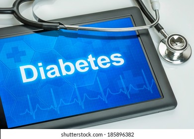 Tablet With The Diagnosis Diabetes On The Display