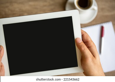 Tablet with empty screen