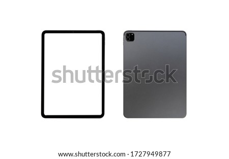 tablet front and back isolated on white background
