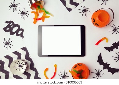 Tablet mock up template for halloween holiday app presentation - Powered by Shutterstock