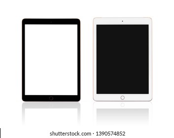 tablet new model blank screen  with isolated on white background.Modern technology concept 