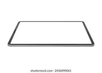 Tablet pc computer with blank screen isolated on white background.