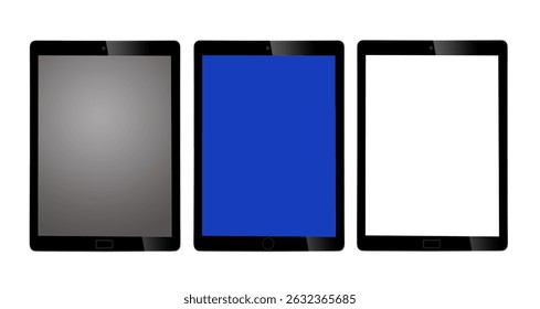 Tablet pc computer with isolated on white background
