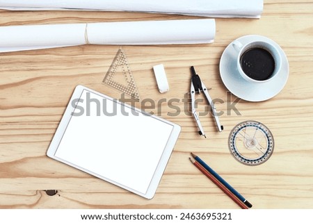 Similar – Image, Stock Photo white writing pad with text free space on desk