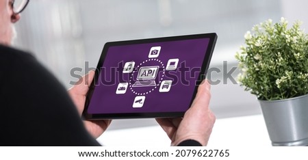Tablet screen displaying an api concept
