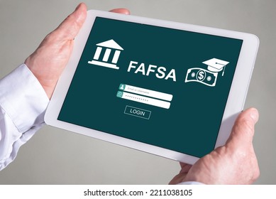 Tablet Screen Displaying A Fafsa Concept