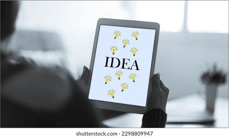 Tablet screen displaying an idea concept