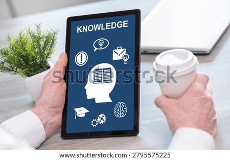 Tablet screen displaying a knowledge concept