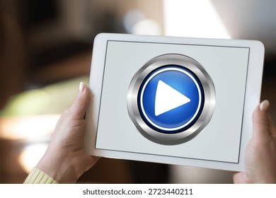 Tablet screen displaying a play concept
