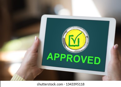 Tablet screen displaying a validation concept