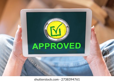 Tablet screen displaying a validation concept