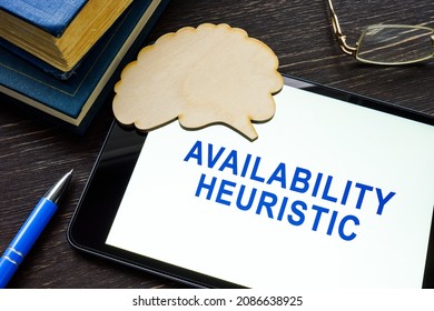 Tablet With Words Availability Heuristic And Brain Shape.