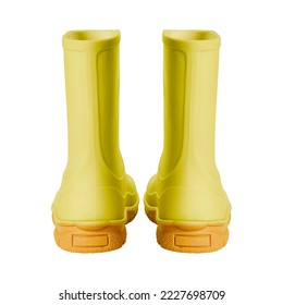 Tabletop shot of isolated rubber boots 
