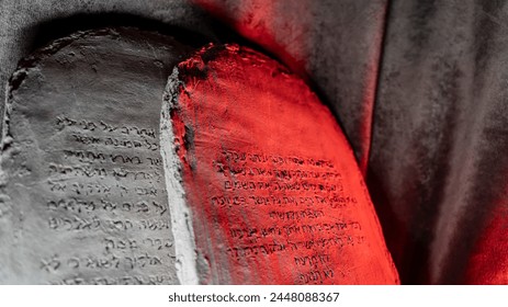 The tablets with the Ten Commandments of the Bible