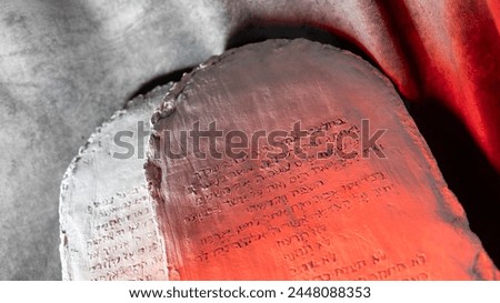 The tablets with the Ten Commandments of the Bible