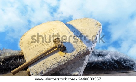 The tablets with the Ten Commandments of the Bible