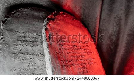 The tablets with the Ten Commandments of the Bible