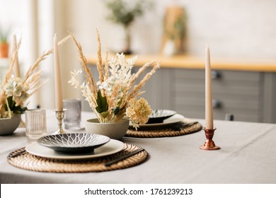 
tableware decorated for the holiday - Shutterstock ID 1761239213