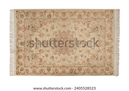 Tabriz Carpet Silk and wool isolated on white background 