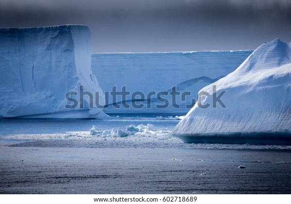 Tabular Icebergs in Antarctic\
Sound