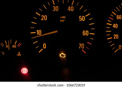 Tachometer Machine. Lit Check Engine