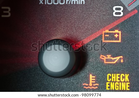 Tachometer redline with warning indicators