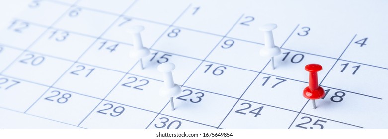 Tacks On Calendar Page/ 18th