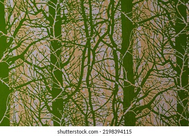 Tacky Vintage Wallpaper Pattern Resembling Trees