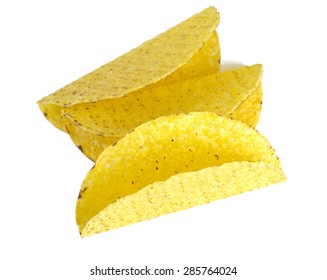 Taco Shells Isolated On White