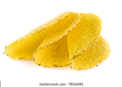 Taco Shells Isolated Over White Background