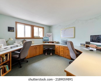 Tacoma, WA, USA - Aug. 10, 2022: Modern Residential Home Office Interior