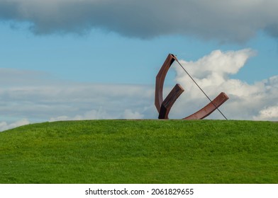 Tacoma, WA, USA - Feb. 9, 2018: Giant Sundial In A Tacoma Park