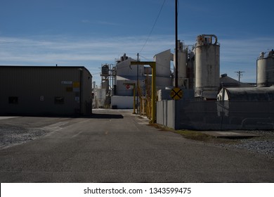 Tacoma, Washington, USA - 3/19/2019 Port Of Tacoma Operations Cranes Trucks Rail