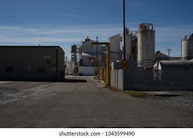 Tacoma, Washington, USA - 3/19/2019 Port Of Tacoma Operations Cranes Trucks Rail