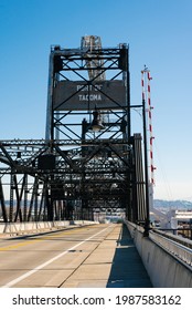 Tacoma, Washington, USA. April 2021. Iron Bridge Of The Seaport