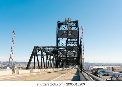 Tacoma, Washington, USA. April 2021. Iron Bridge Of The Seaport