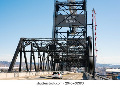 Tacoma, Washington, USA. April 2021. Iron Bridge Of The Seaport