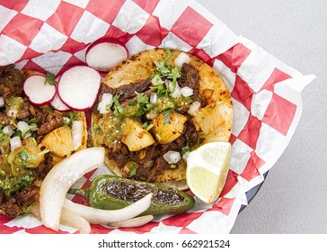 Tacos Al Pastor From An Authentic Mexican Food Truck