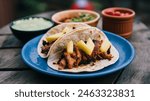 Tacos Al Pastor: Mexican tacos with spit-grilled pork and pineapple.
