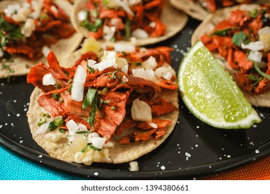 Tacos Al Pastor, Mexican Taco, Street Food In Mexico