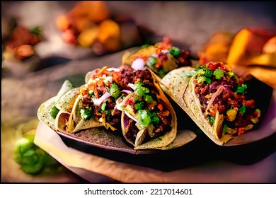 Tacos And Burritos. Studio Setup. Studio Lighting. Beautiful Colors.