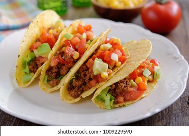 Tacos With Ground Beef And Vegetables