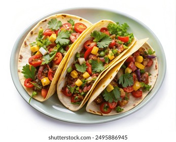 Tacos, top view, isolated on white background - Powered by Shutterstock