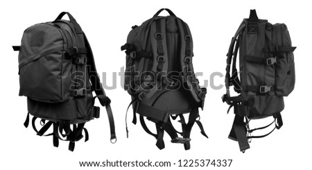 tactical backpack isolate on white background