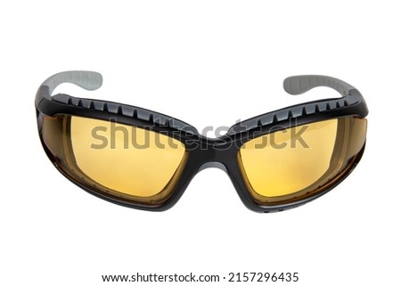 Tactical yellow glasses isolated on the white background