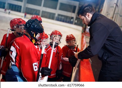 Tactics Coach In Game Hockey In Ice Matches