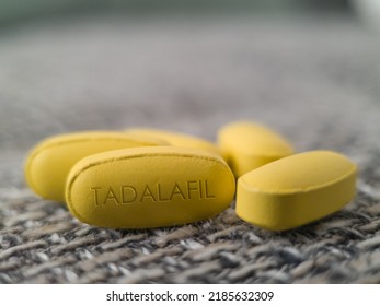 Tadalafil pill medication udes to treat erectile dysfunction and benign prostatic hyperplasia and pulmonary arterial hypertension taken by mouth