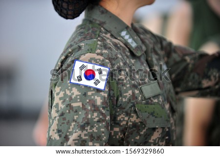 Taegeukgi on the South Korean Navy uniform.